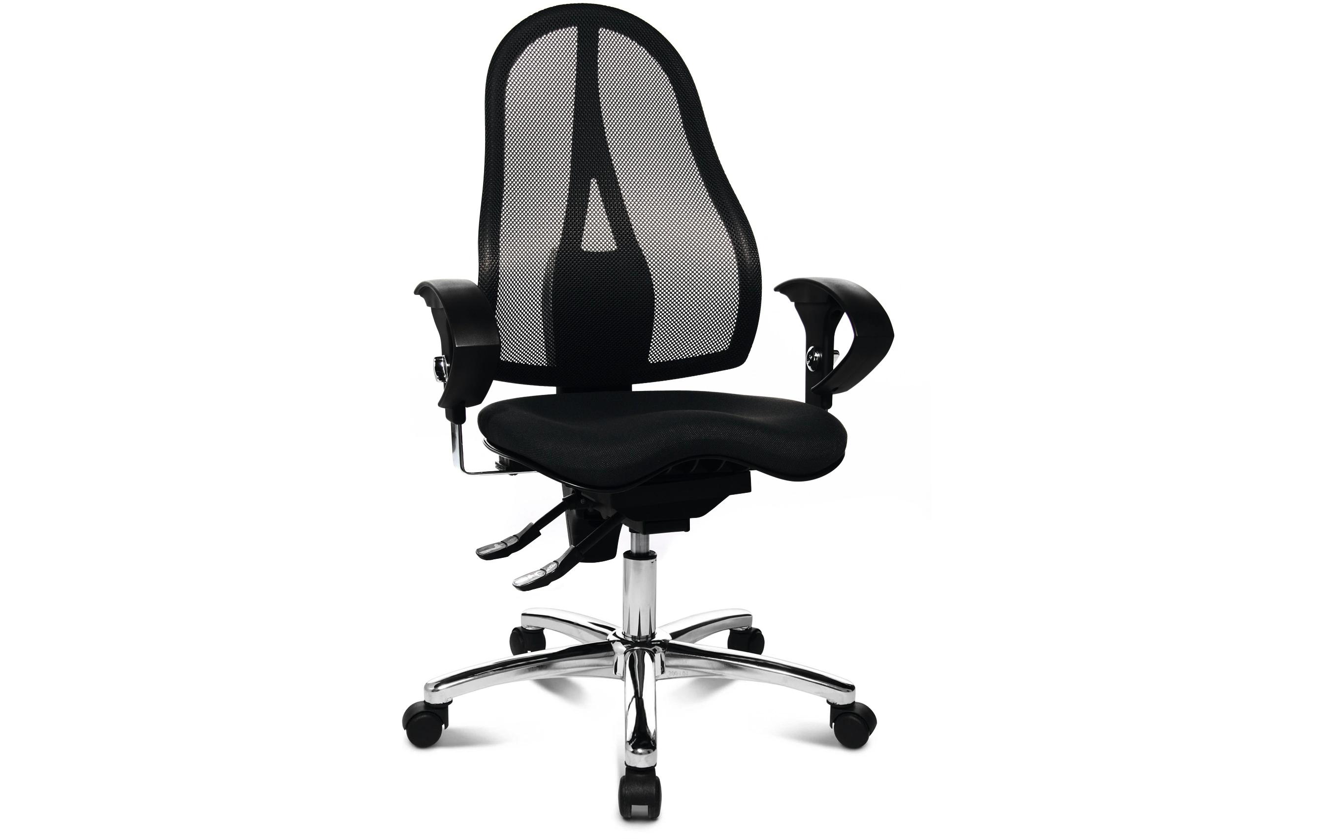 Bürostuhl Sitness 15, Schwarz<br>Fitness-Drehstuhl mit balancierender Sitzfläche in Netz-Optik