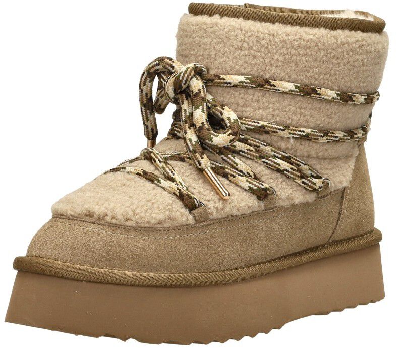 Shoecolate Enkellaarsjes Plat taupe