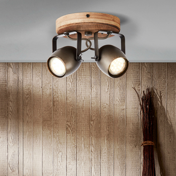Brilliant opbouwspot Tool 2-lichts zwart