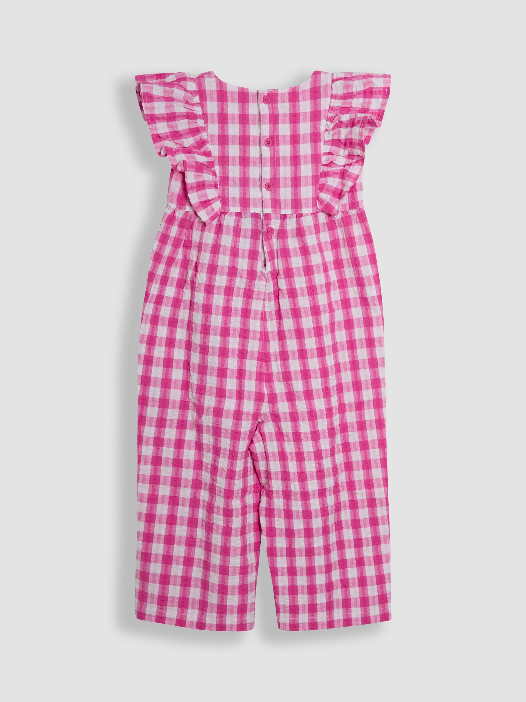 JoJo Maman Bébé Frill Shoulder 100% Cotton Jumpsuit
