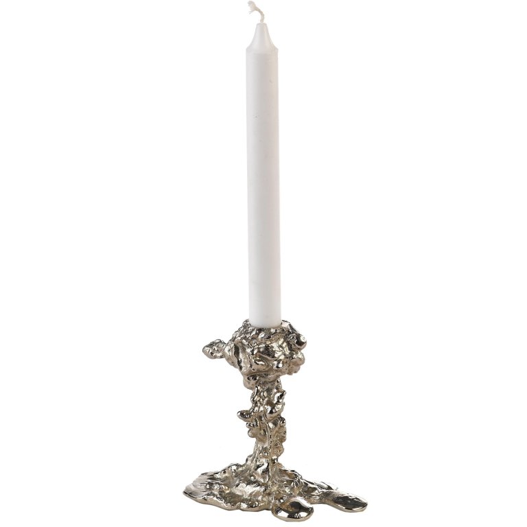 POLSPOTTEN Drip kandelaar small zilver