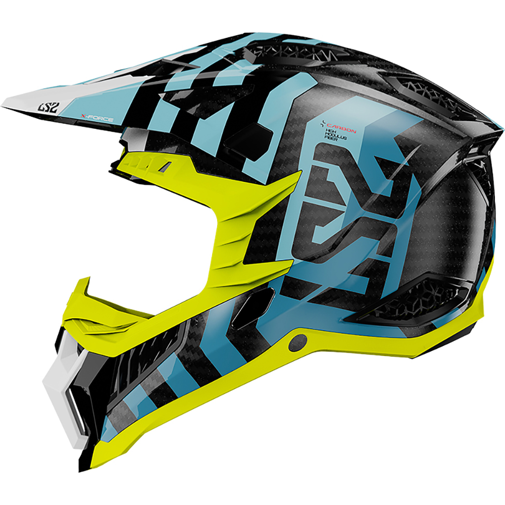 LS2 - Casque MX703 X-Force Barrier Noir / Bleu / Jaune fluo