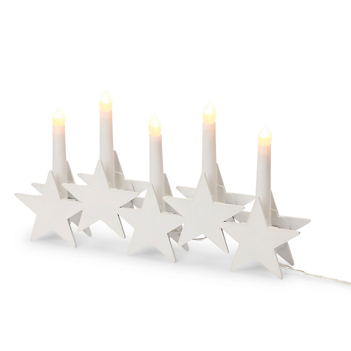 Arche de bougie LED 5 étoiles blanc