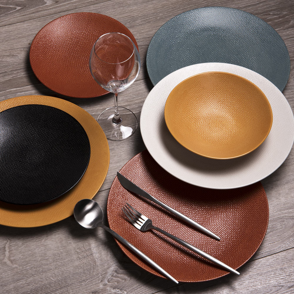 Assiette creuse Vésuvio safran 19 cm (lot de 6) Table passion