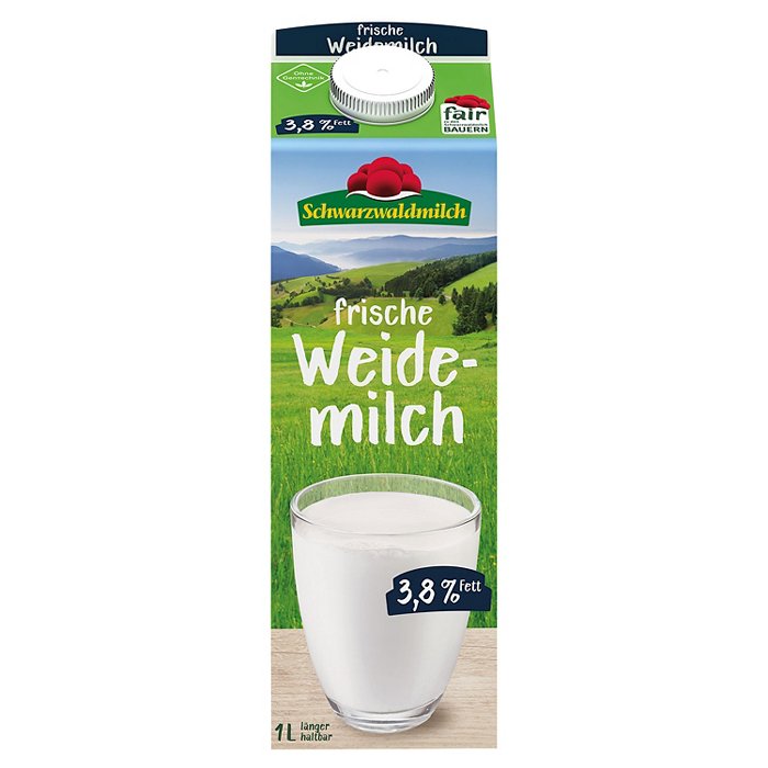 SCHWARZWALDMILCH Weidemilch 3,8 % 1 l