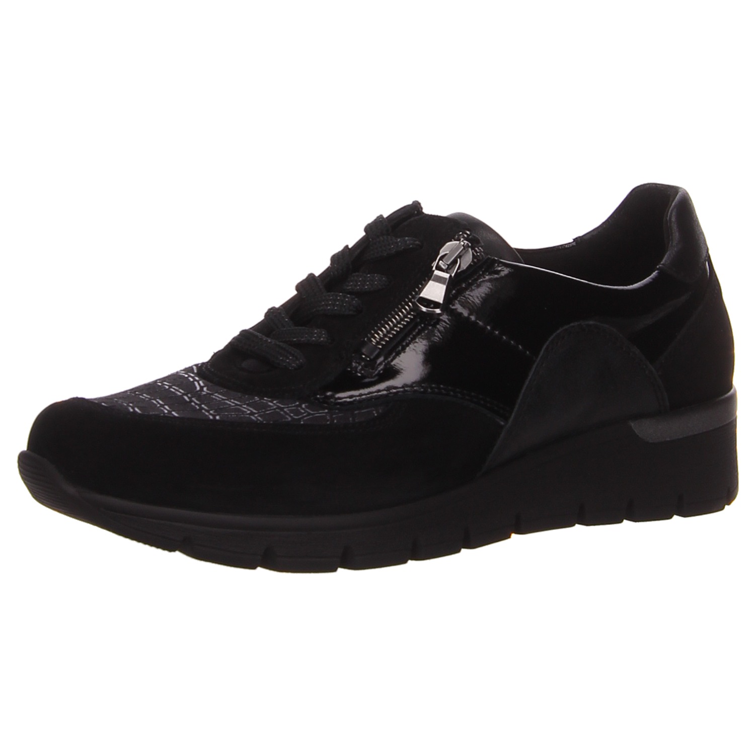 Waldläufer Sneaker schwarz schwarz