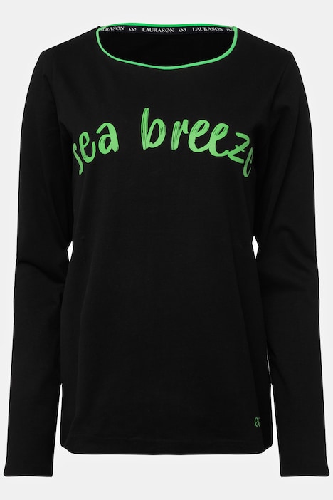 T-Shirt, Regular Fit, Statement Print, Rundhals, Langarm, OEKO-TEX