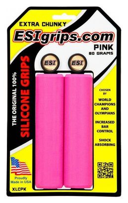 Paire de Grips ESI Extra Chunky Pink 34 mm Rose