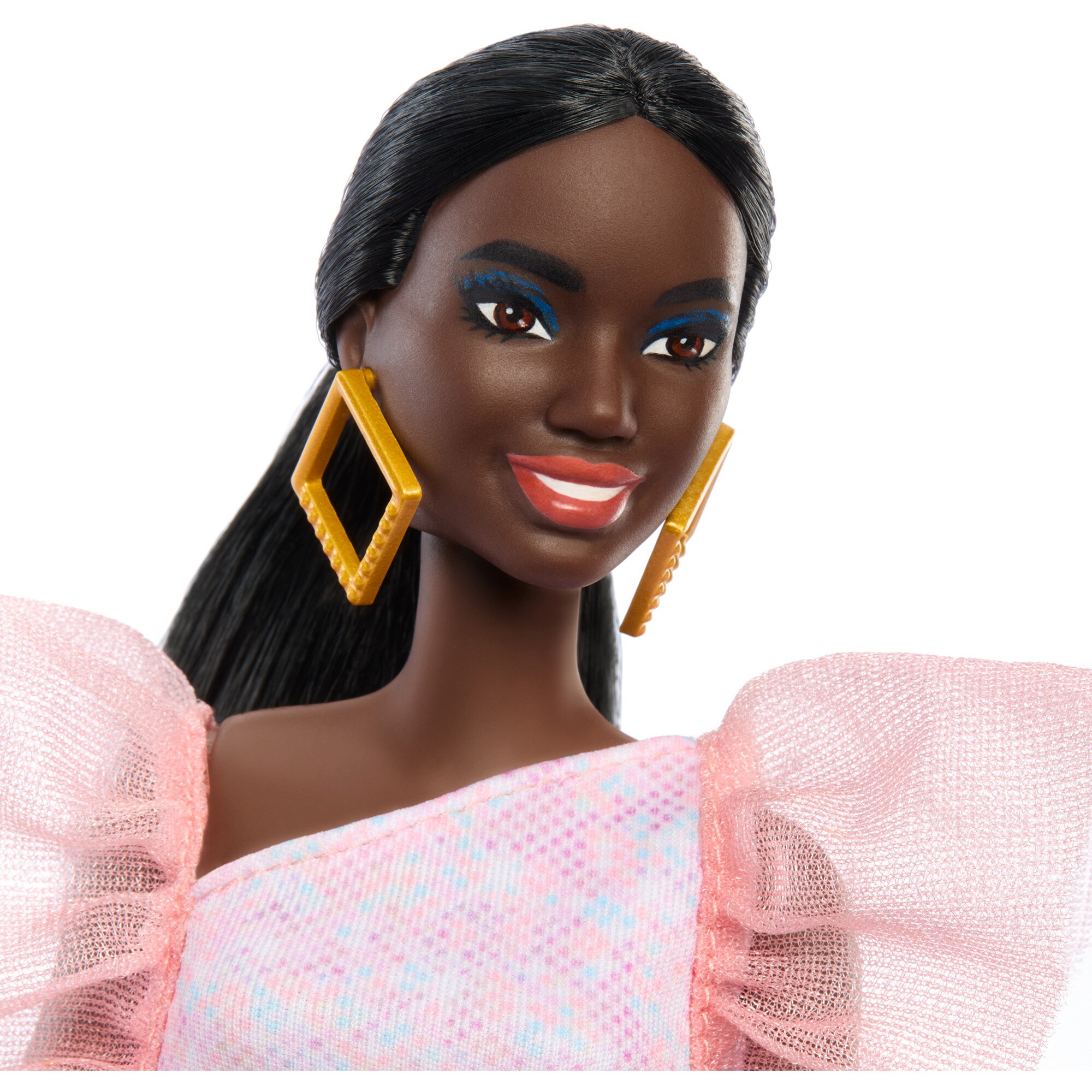 Mattel Puppe Barbie Fashionistas-Puppe Peach Puffy Sleeves Dress