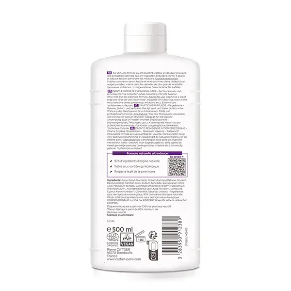 Cattier Sabonete Íntimo Suave Gynea Organic Care 500ml