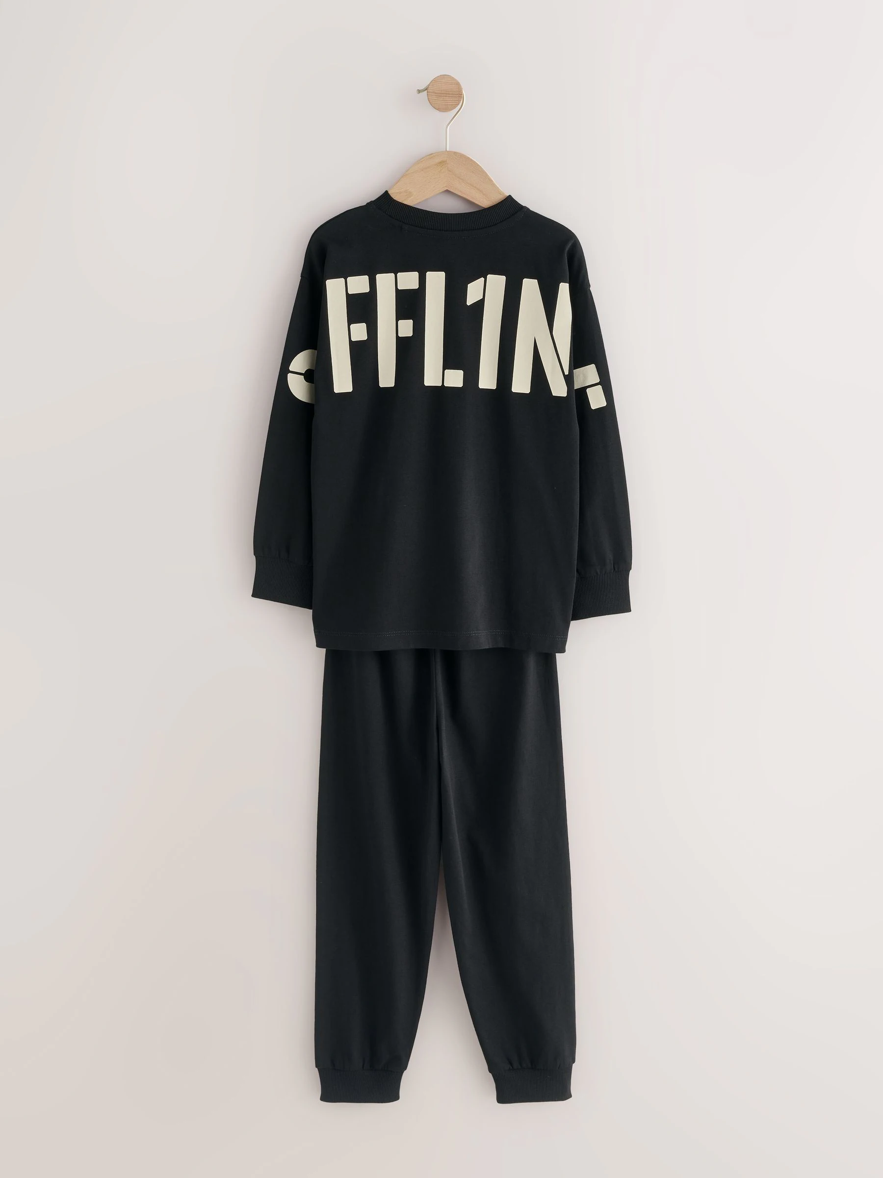Zwart Offline - Enkele joggingbroek pyjama (3-16jr)