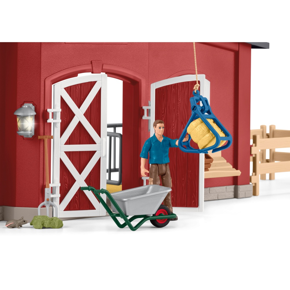 Schleich Rote Bauernhofscheune mit Tieren Spielset