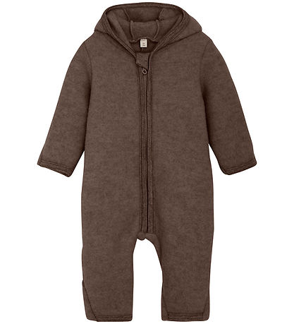 Huttelihut Køredragt - Uldfleece - Brown Melange m. ?rer