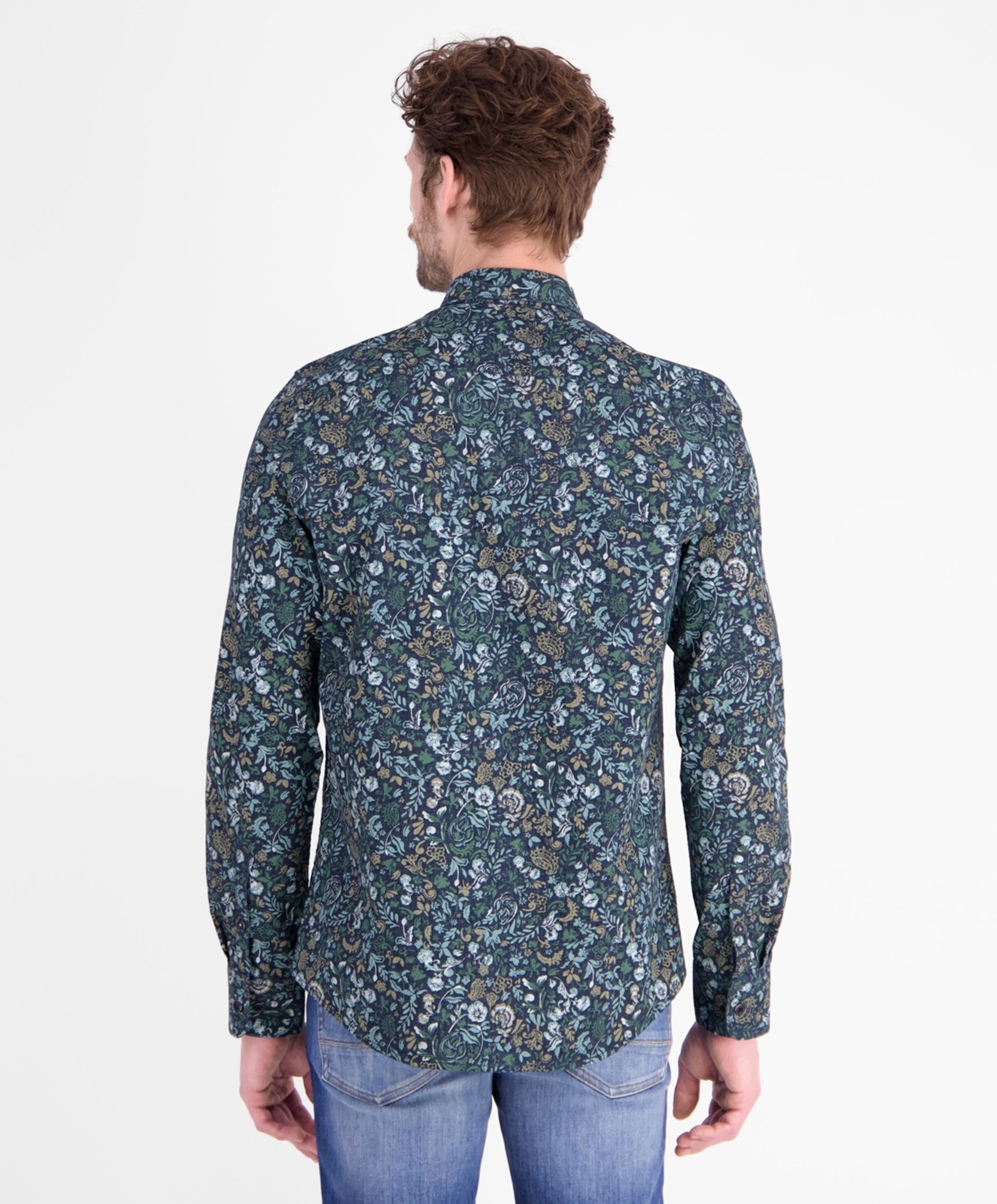 Lerros Heren overhemd lange mouw blauw
