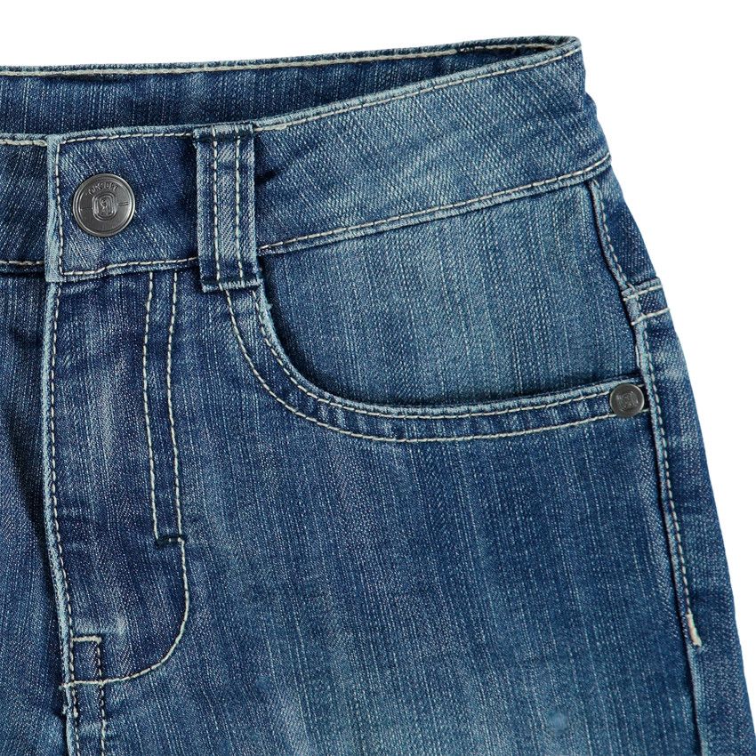Bermuda en jean effet used et crinkle - Bleu