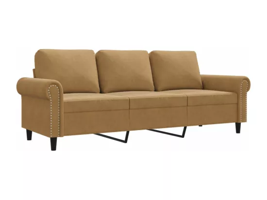Canapé à 3 places Marron 180 cm Velours
