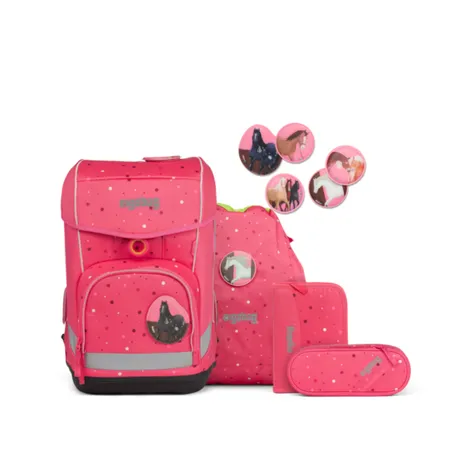 ergobag CUBO light Schulranzen-Set Urlaub auf dem ReitBärhof, 5-teilig