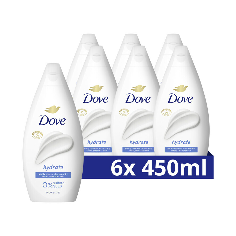 6x Dove Douchecrème Hydrate450 ml