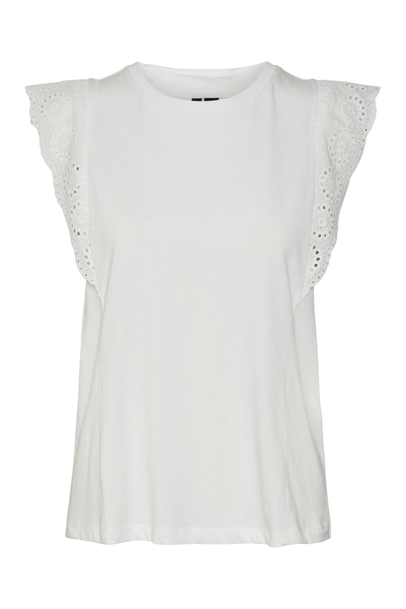 Blusa sem mangas com gola redonda - Branca