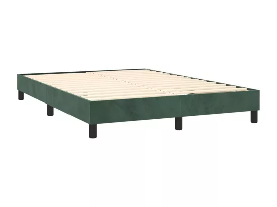 Sommier tapissier matelas et LED Vert foncé 140x190 cm Velours