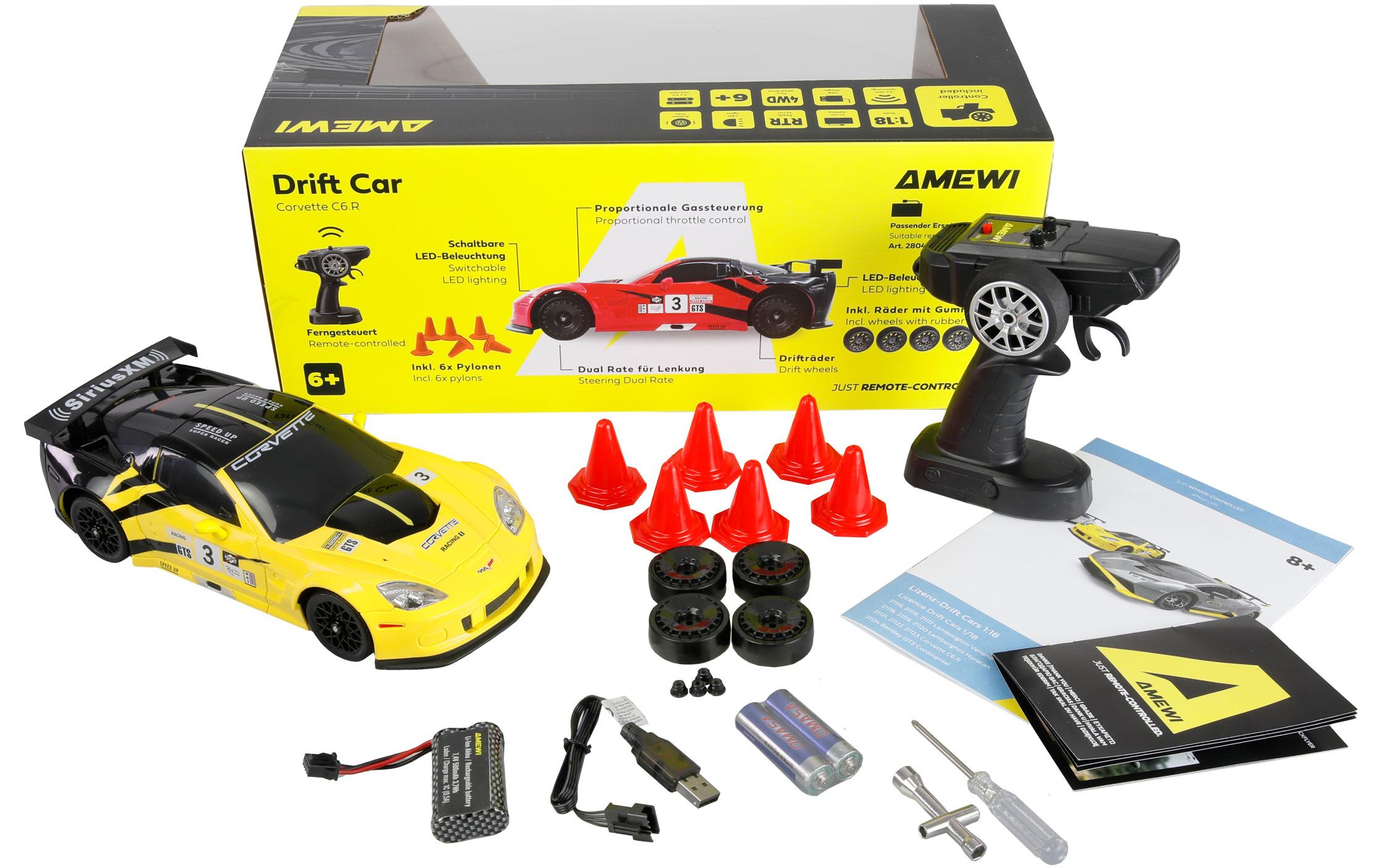 Drift Corvette C6.R 1:18 RTR GelbDriftfahrzeug