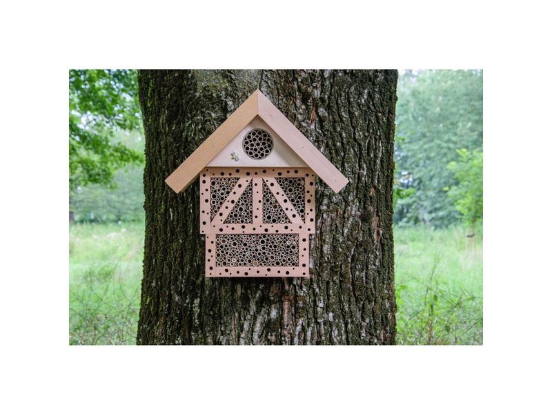 dobar green label Insektenhotel Monschau, 37.5 x 15 x 38.5 Nisthilfe für Wildbienen und Insekten