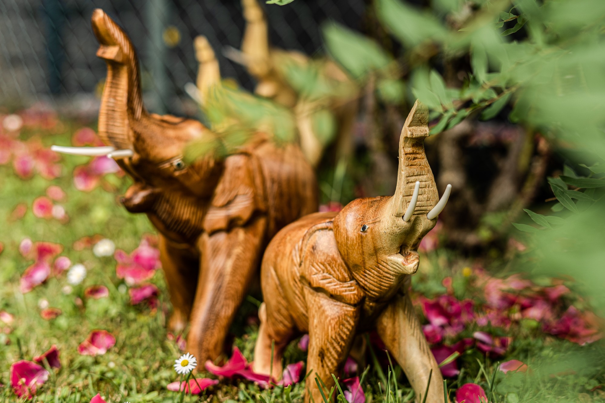 Holz-Elefant 'Nitty' stehend, natur, B 25 cm, H 30 cm, L 12 cm von fischer's lagerhaus