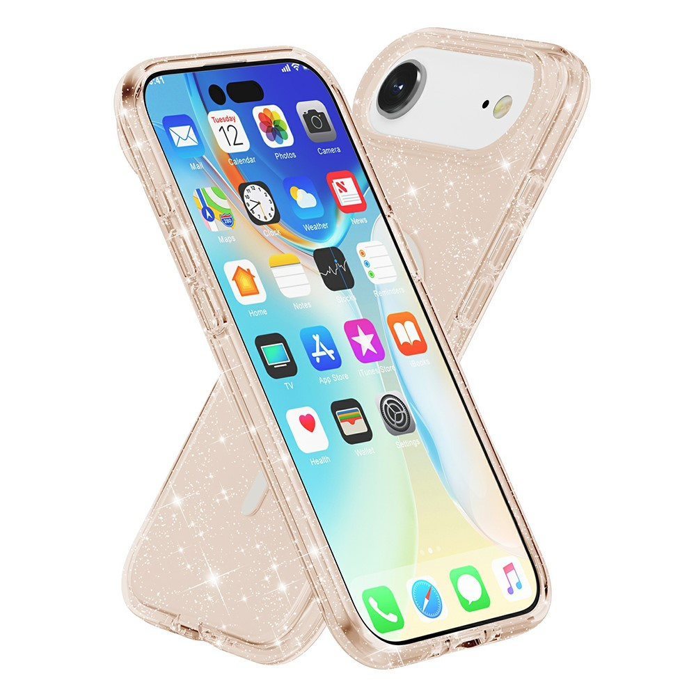 iPhone Air MagSafe Hybrid Hardcase Schutzhülle im Glitzer Design - Gold / Transparent