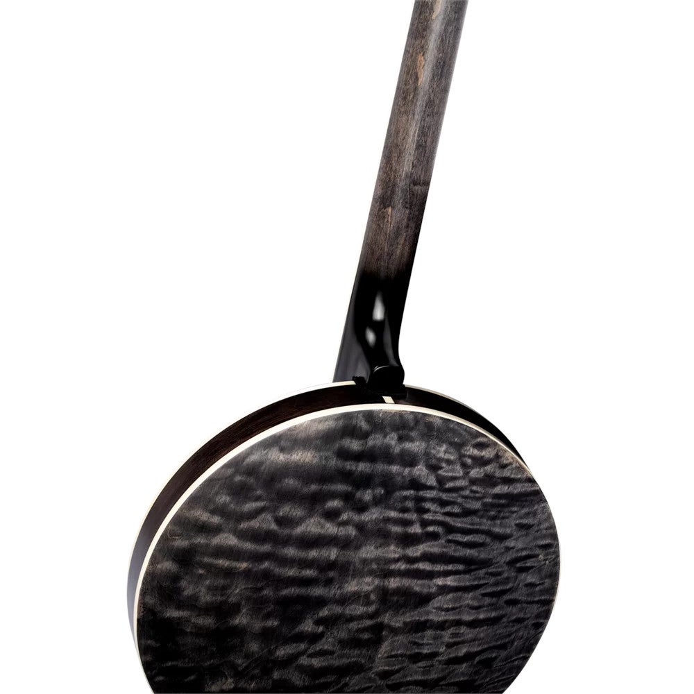 Ortega Falcon Series 5-string Banjo Transparent Charcoal elektrisch-akoestische banjo met gigbag