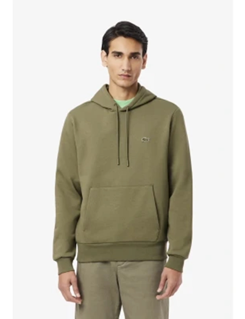 Khaki Green Fleece Hooded Sweatshirt