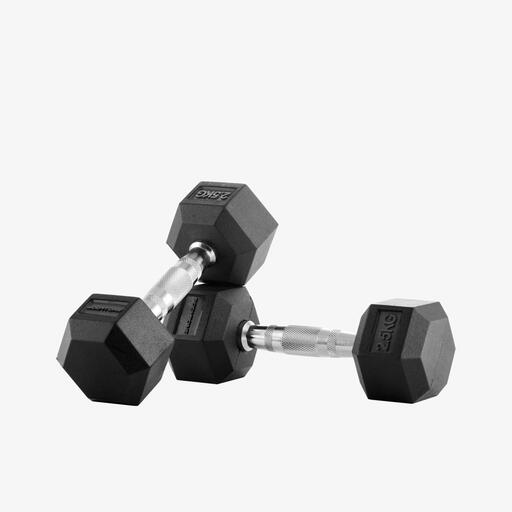 Halteres hexagonais de borracha profissionais Bodytone
