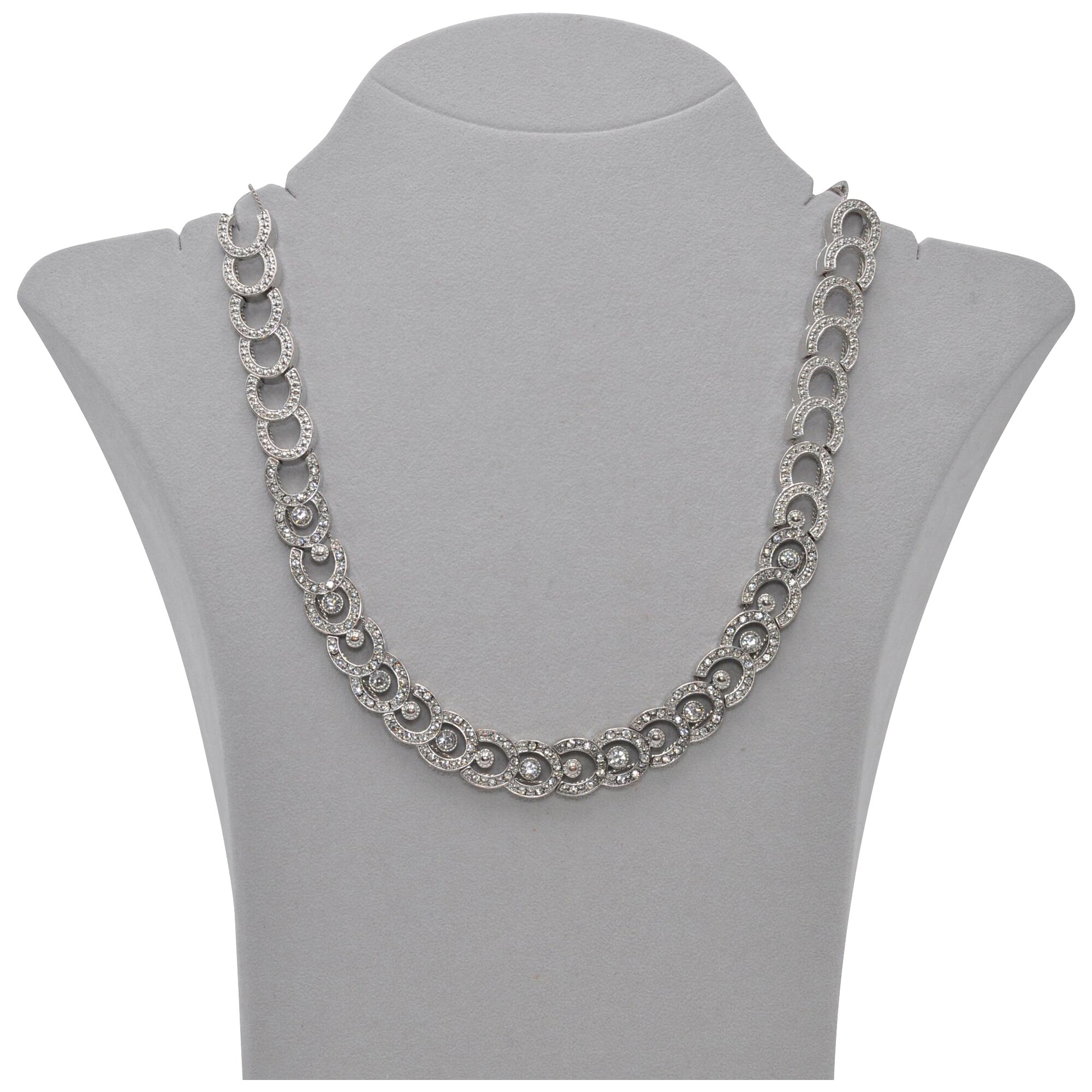 Steuer Modeschmuck Halskette Metall silber Hufeisen Elemente