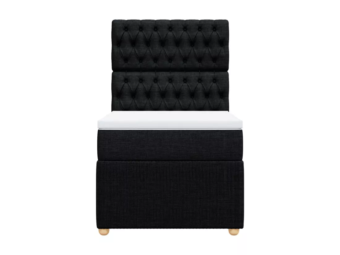 Sommier à lattes de lit avec matelas Noir 90x190 cm Tissu