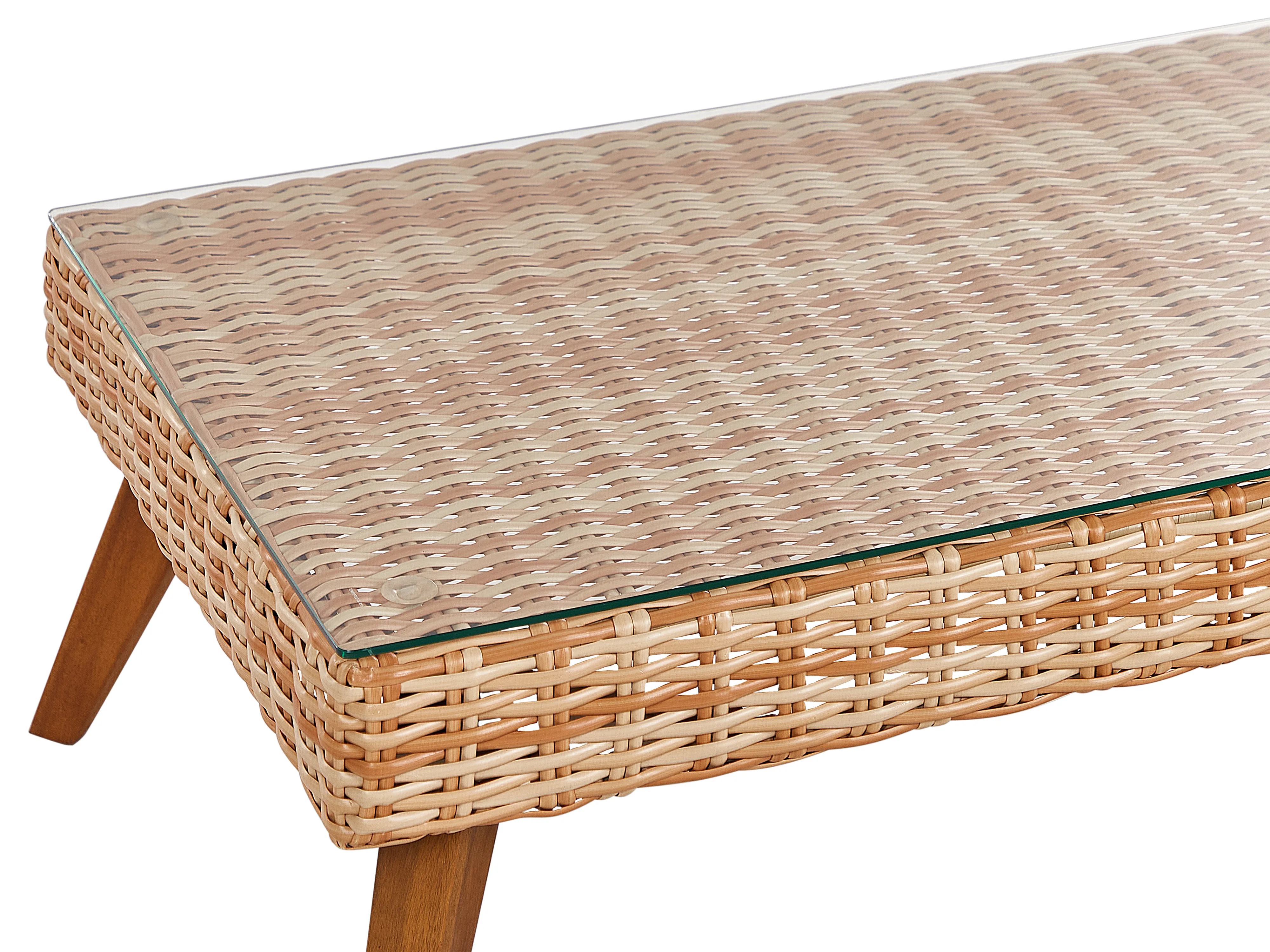 Loungeset met tafel 4-zits VITTORIA PE rotan Gebroken wit