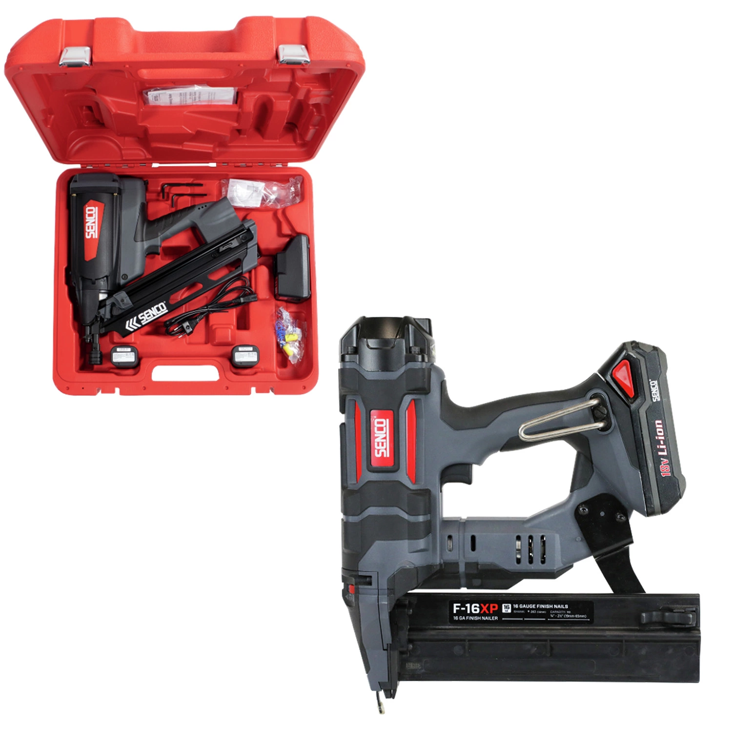 Senco F-16XP 18V Li-Ion accu tacker set (1x 1,5Ah) in koffer - 32-65mm
