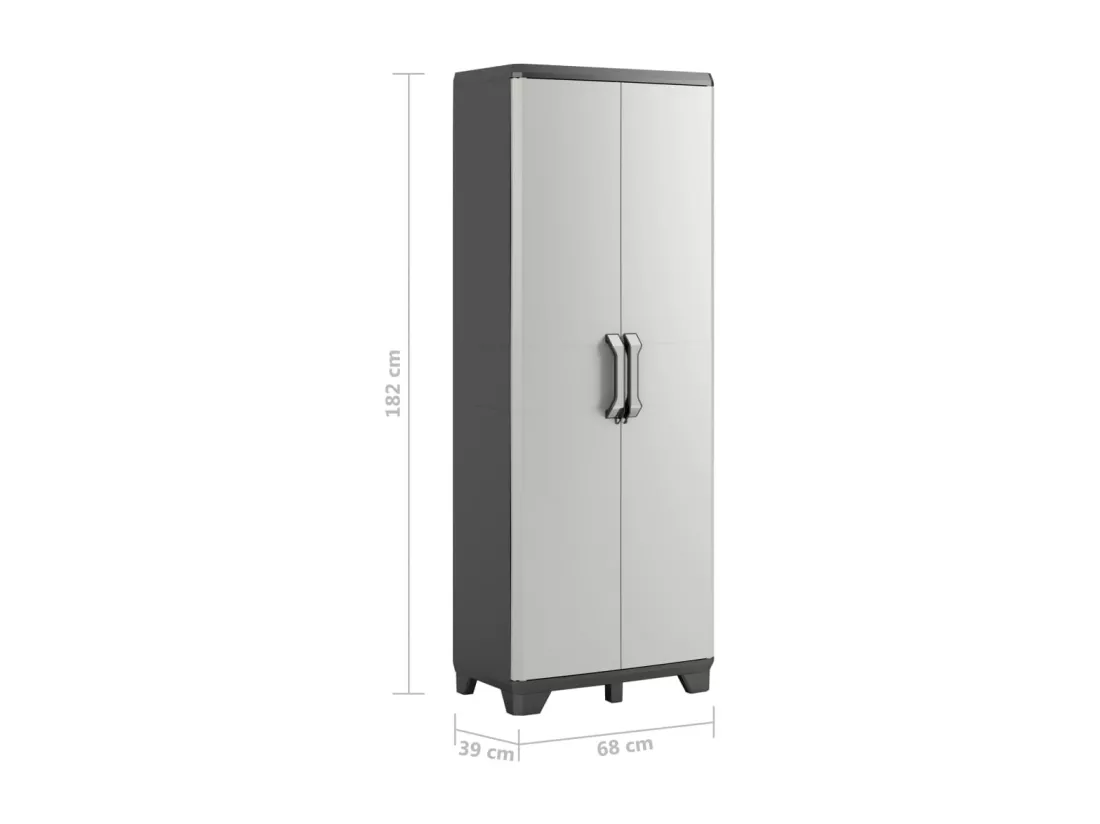 Armoire de rangement avec étagères Gear Noir et gris 182 cm