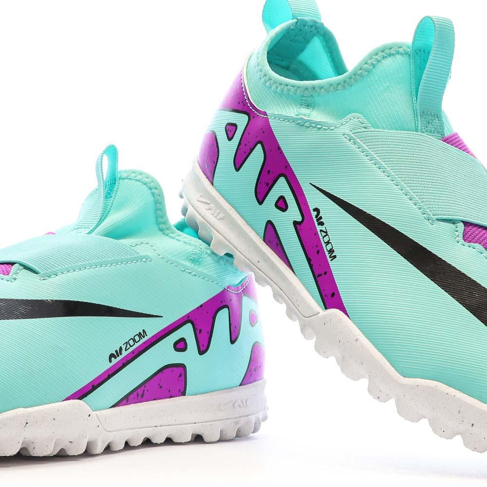 Nike Chaussures de Football Turquoise Junior Nike Jr Zoom Vapor 15 Academy TF