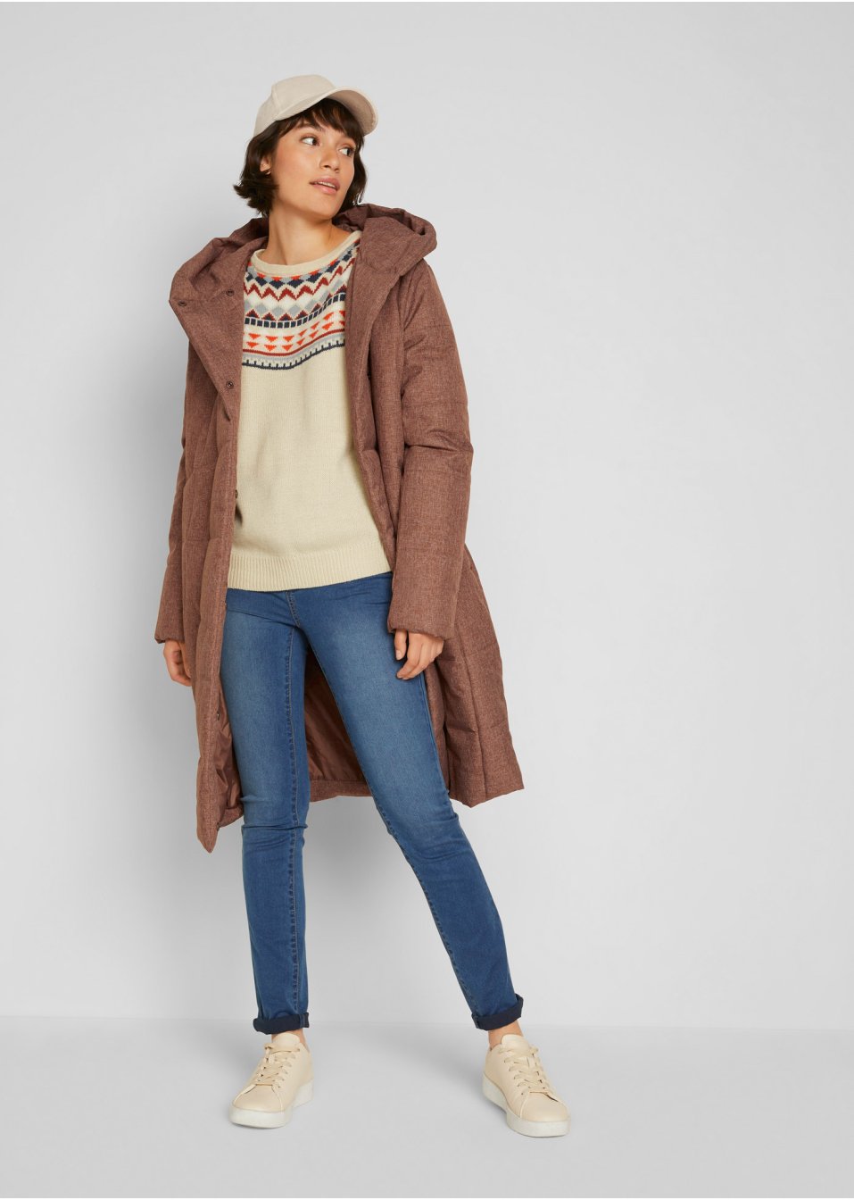 Manteau matelassé, forme en O