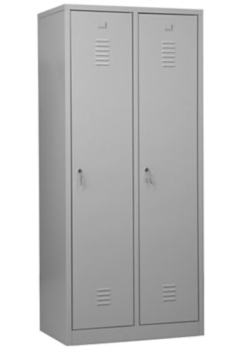 PROREGAL Garderobekast Camel 2-Vaks met Pro Divider HxBxD 180 x 80 x 50 cm Cilinderslot Grijs