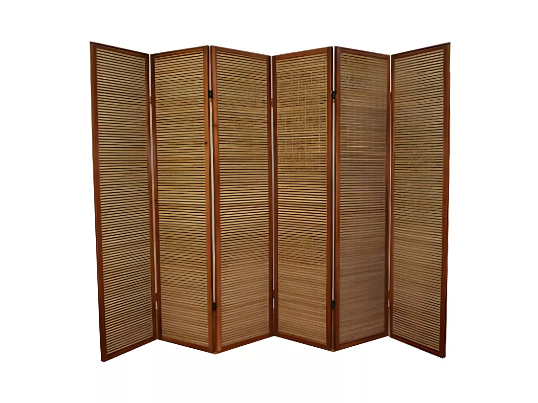 Paravent 6 panneaux marron bois marron 264 x 44 x 175 cm PAR06069