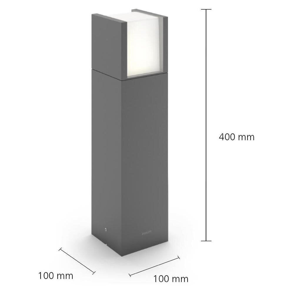 Arbour LED sokkellamp in antraciet en wit, 3,8W, 800lm, IP44