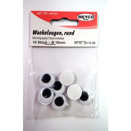 Meyco Wackelaugen 16mm, 10 Stück