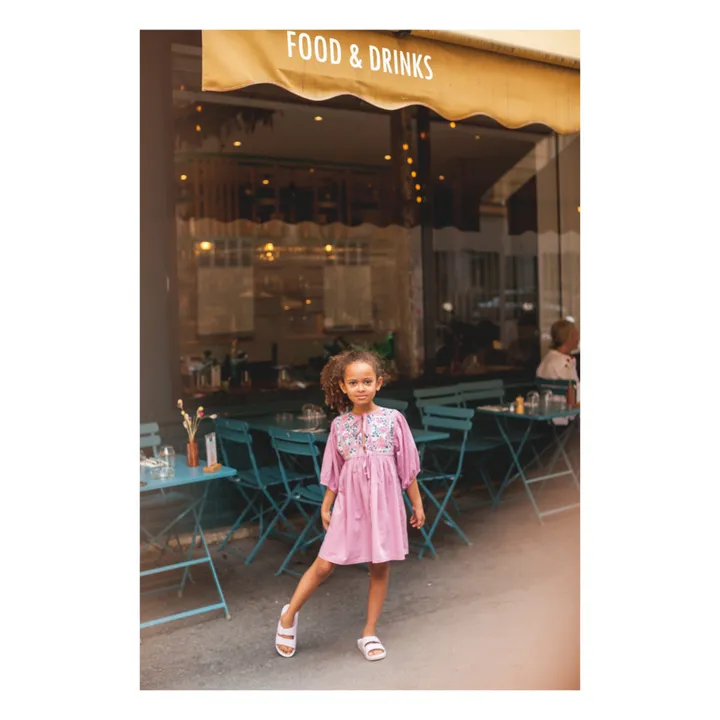 Louis Louise Robe Paula Voile de Coton | Rose bonbon