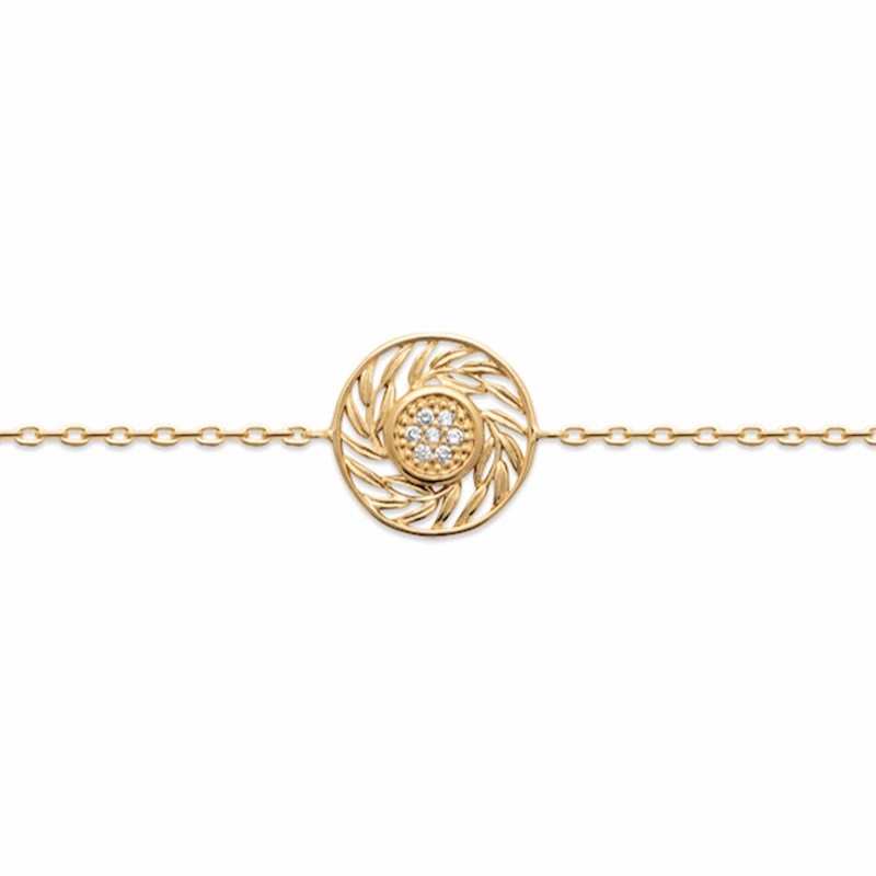 Bracelet Fin Plaqué Or Feuilles de Laurier Epis Tendance