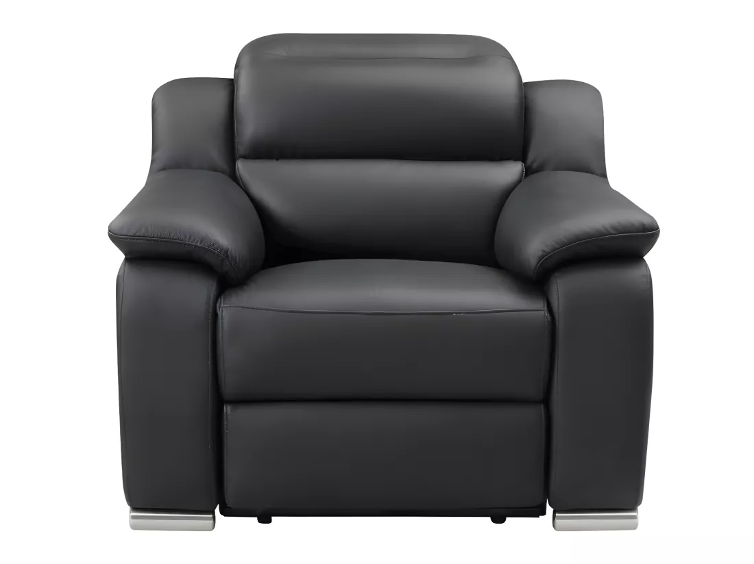 Fauteuil relax électrique en cuir noir ARENA III