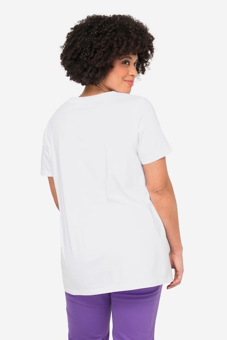 T-Shirt, Ziersteinchen, Rundhals, Halbarm.