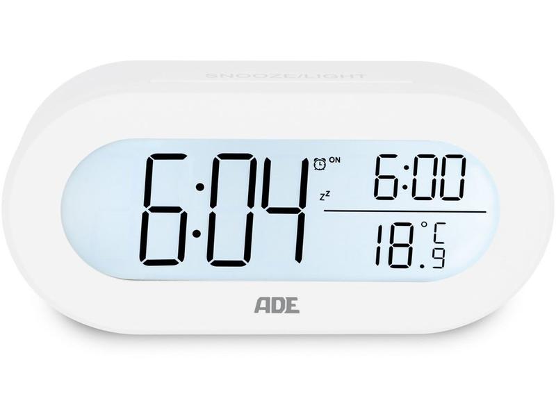 ADE Digitalwecker Weiss Wecker mit digitaler Anzeige