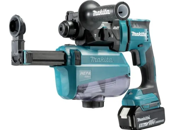 Makita DHR182RTWJ - Roterende hammer - ledningfri - 3 tilstande - SDS-plus - 1.7 Joule - 2 batterier - 18 V