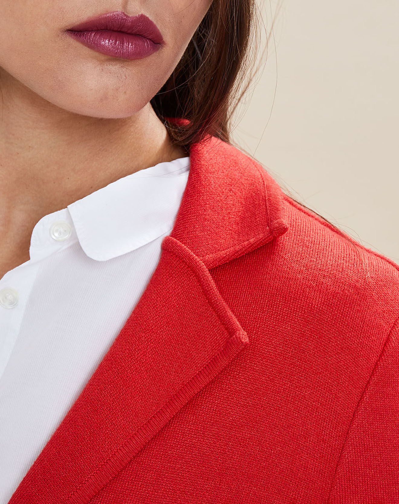 Devernois Veste blazer en Laine mélangée Voilier rouge