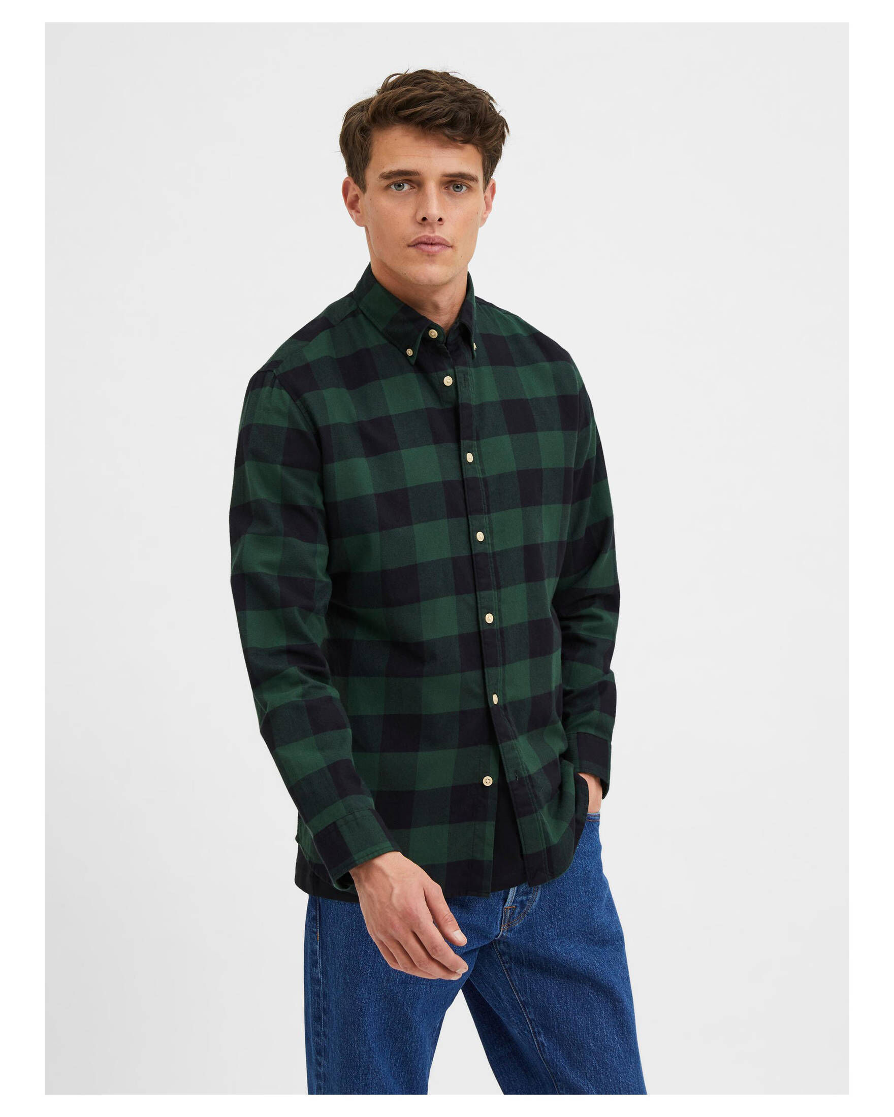 Selected Homme| Herren Flanellhemd SLHSLIMFLANNEL SHIRT Slim Fit Langarm